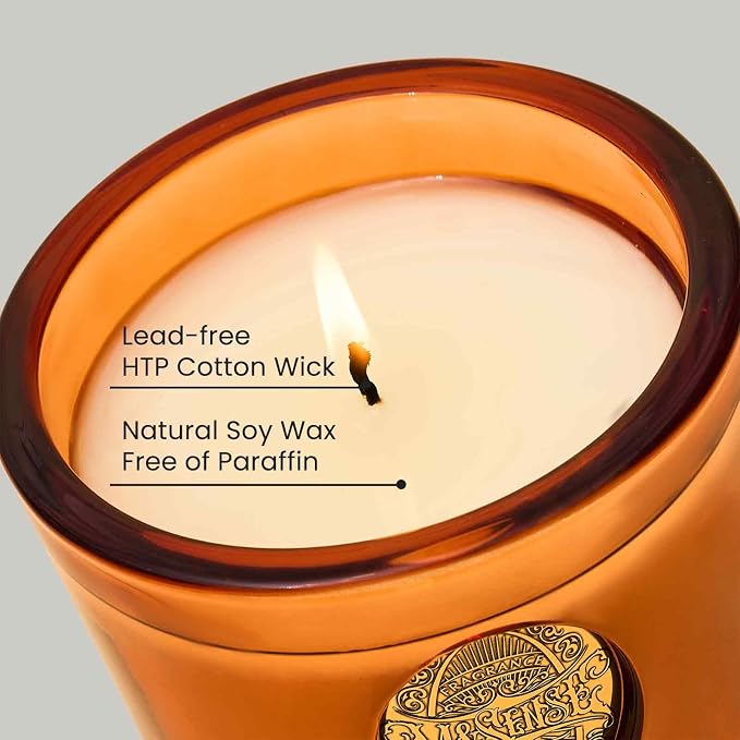 M&SENSE Natural Soy Candle | Noir Air& Neon Orange | 9.2 oz, 50H Burn Time | Luxury Scented Candle for Relaxation, Gifting, Home Décor | Ideal for Bedroom, Office, Party Ambiance