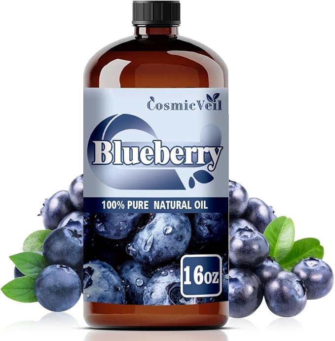 Blueberry Essential Oil for Aroma Diffuser,Humidifier,Home Fragrance,Cleaning,Body Care,Massage,Yoga,DIY Candle,DIY Soap CosmicVeil（Blueberry，16 Fl Oz (Pack of 1)）