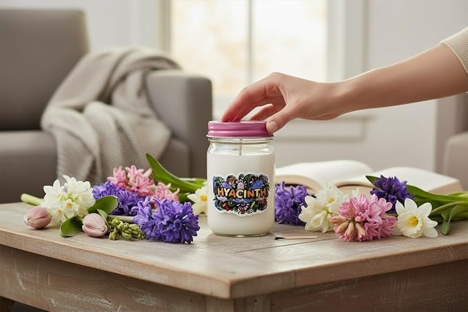 Hyacinth Candle ~ All Natural Premium Soy and Coconut Wax Candle ~ Highly Scented (12oz Glass Jar)