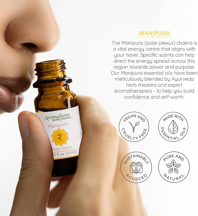 Root Chakra, Solar Plexus Chakra, Heart Chakra Essential Oil Diffuser Blends by Aromafume | 3 x 10ml/0.33 fl oz| Aromatherapy Oils for Chakra Balance | Chakra Incense for Meditation, Yoga, Reiki