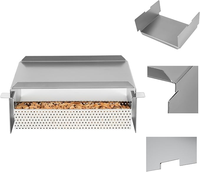 Stanbroil Heavy Duty Steel Heat Baffle Diffuser, Heat Deflector with Smoker Box, Heat Diffuser Replacement Part for Traeger, Camp Chef and Most Other Pellet Grills