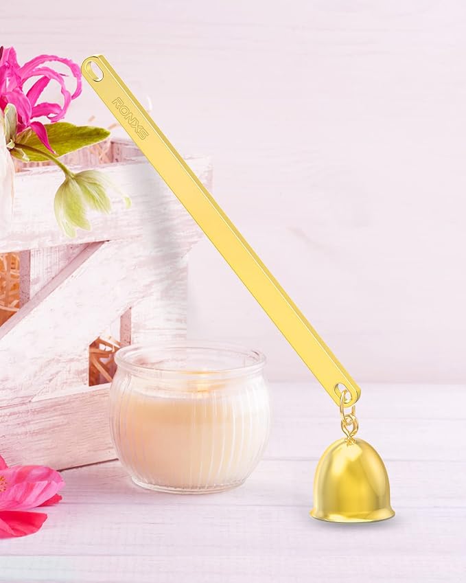 RONXS 3 in 1 Candle Wick Trimmer Set Candle Accessory Wick Cutter, Candle Snuffer Extinguisher, Candle Wick Dipper with Gift Package for Candle Lovers (Gold)