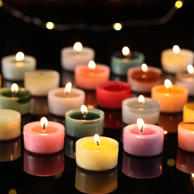Scented Tea Lights Candles, Lemon Zest, 8 Pack – Soft Yellow Scented Tealight Candles – 100% Palm Wax, 6 Hour Burn Aromatherapy Tea Light Votive Candle for Holiday Brunch, Kitchen Decor, Summer Fresh