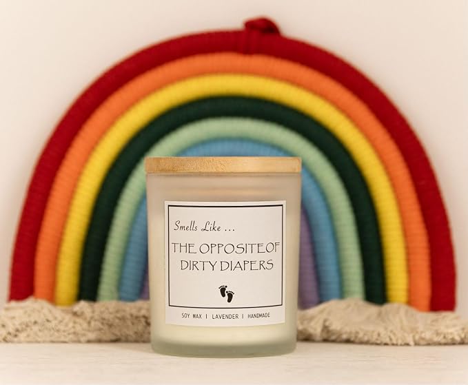 New Mom Gifts, Gender Reveal Gifts, Smells Like The Opposite of Dirty Diapers Candle, Lavender Scented Candle, Natural Soy Wax & Natural Essential Oils
