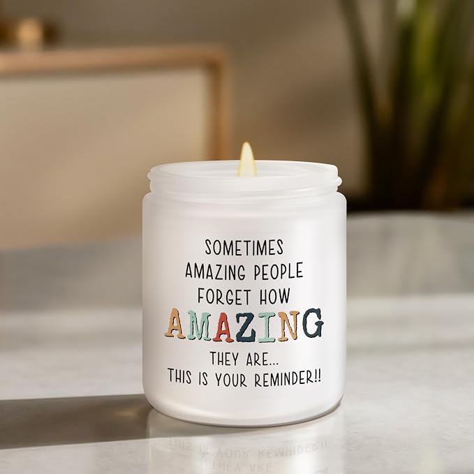 KLL Gifts for Women - You're Amazing Candle - Mothers Day Gifts, Christmas Gift for Women, Birthday, Thank You Inspirational Appreciation Gift for Woman Mom Coworker Sister Wife - Lavender Scented
