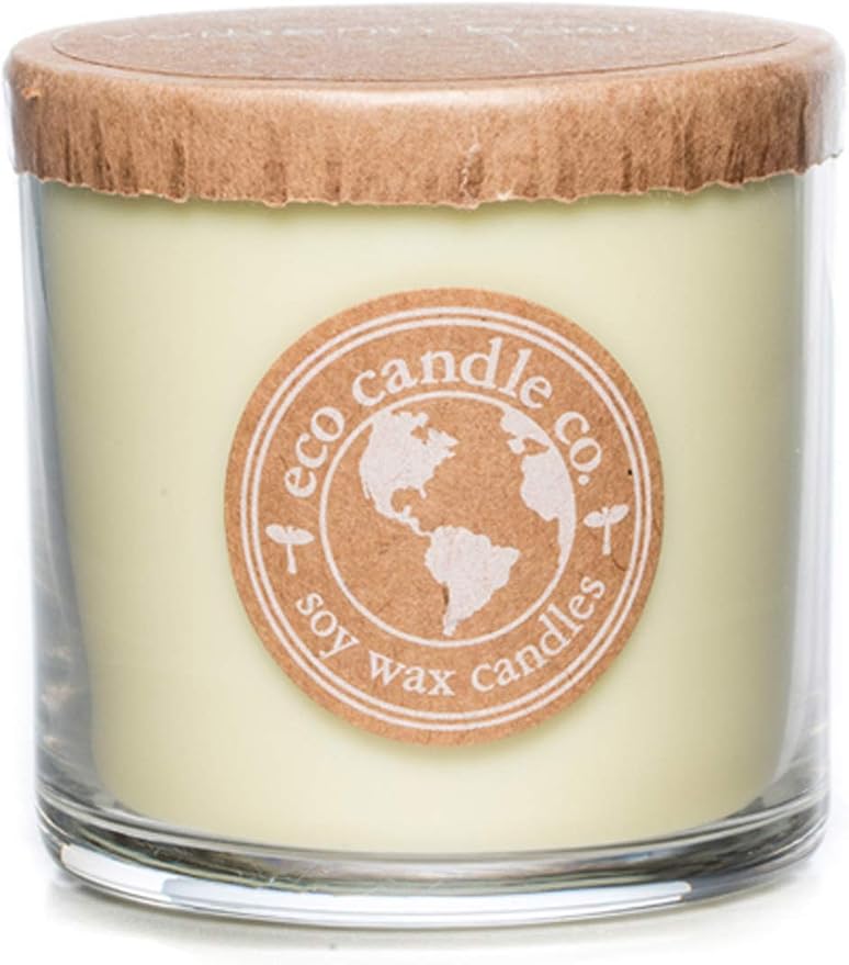 ECO CANDLE CO. Recycled Candle, Verbena Basil, 6 oz. - Scents of Lemons, Verbena, Basil, & Cedar - 100% Soy Wax, No Lead, Kraft Paper Label & Lid, Hand Poured, Made from Midwest Grown Soybeans