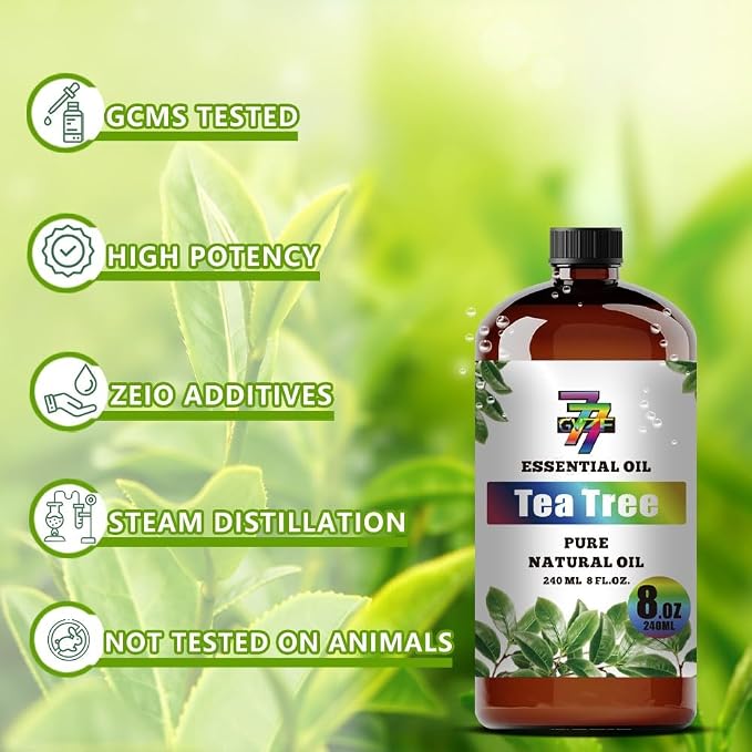 Tea Tree Essential Oil, Tea Tree Oils, for Diffuser, Cleaning, Humidifier, DIY Candles, Soap, Home, Gift, Essential Oil, GV77ZF Tea Tree Fragrance Oil - 8 fl oz (240 ml)