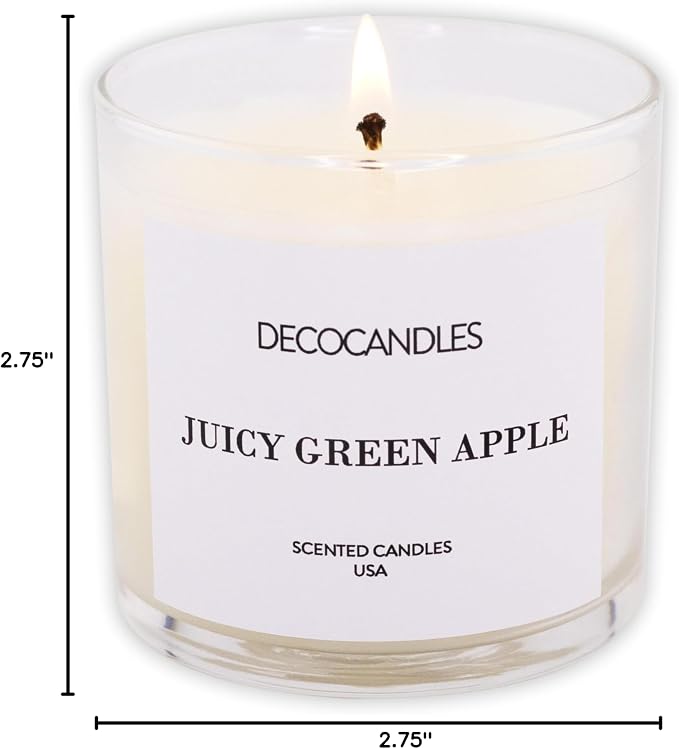 Urban Concepts by DECOCANDLES - Juicy Green Apple - Highly Scented Soy Candle - Long Lasting - Hand Poured in USA (6 Oz.)