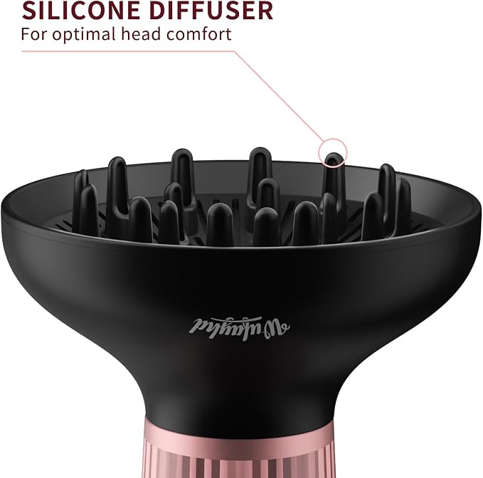 WUFAYHD Diffuser Hair Dryer for Curly Hair: Professional 2 in 1 Diffuser & Hair Dryers with Ionic & Ceramic Technology for Wavy Hair Enhances Curls and Waves While Reducing Frizz, Gifts for Women