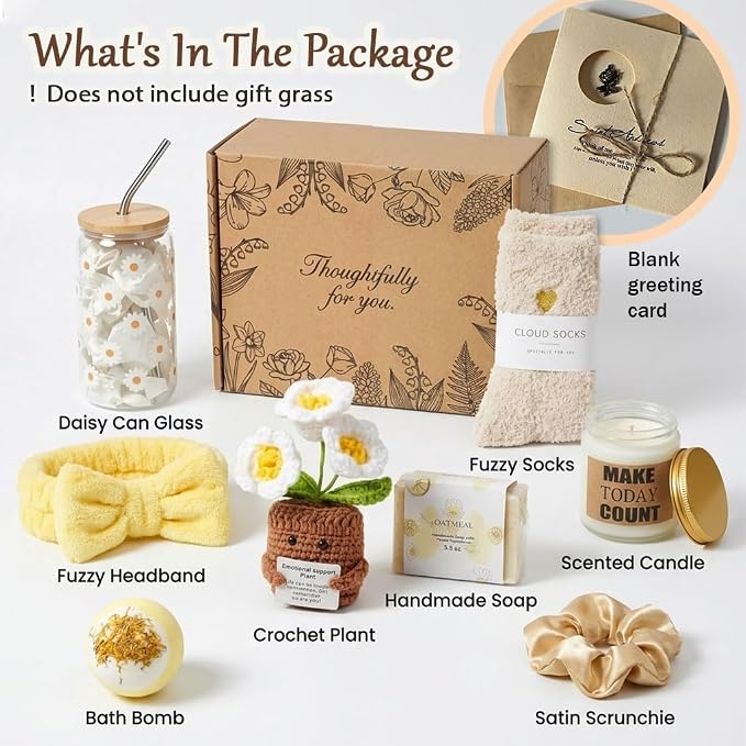 Thoughtful Meaningful Spa Gift Set, Women Care Package Ideal Birthday Get Well Soon Sympathy Gift for Mom Sister Daughter Teen Friend, Emotional Support Present for After Surgery Recovery