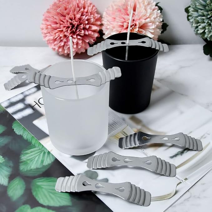 10pcs Metal Candle Wicks Centering Devices, 3 Holes Stainless Steel Wick Holder for DIY Candle Making