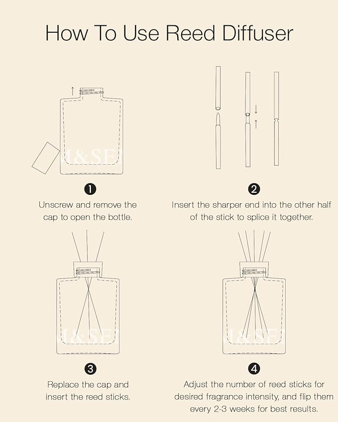 M&SENSE Sandalwood & Vanilla Reed Diffuser Set - 16.9 fl oz Long-Lasting Scent, Non-Toxic Essential Oil Diffuser for Home, Fragrance Diffuser Housewarming Gifts for Bathroom Bedroom for Women
