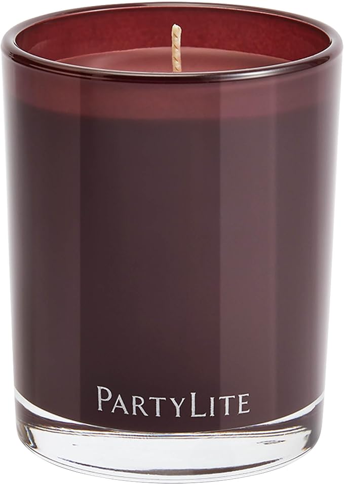 PartyLite Mulberry Scented Escential Jar™ Candle, Black Currant, BlackBerry, Mulberry & Pomegranate, 7.75oz, 1-Wick Aromatherapy Glass Jar, Reusable, 50 Hour Burn Time