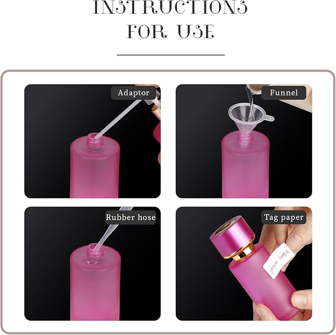 2pcs 50ml Glass Spray Bottle for Perfume,Refillable Travel Perfume Atomizer Bottles,Pink Portable Cologne Atomizer Empty Bottle.(Pink*2)