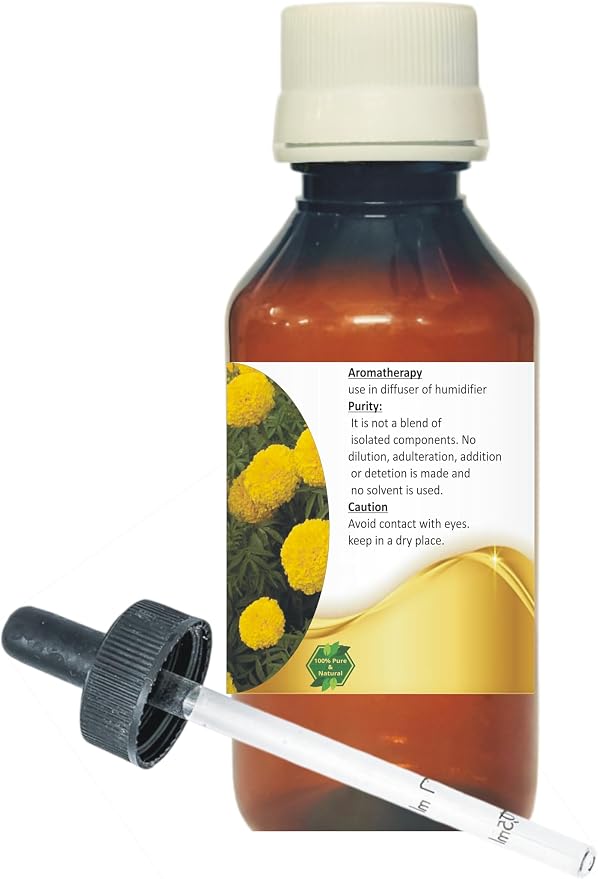 LEVENMOOI Tagetes (Tagetes erecta) Pure & Natural Therapeutic Grade Essential Oil Glass with Dropper (30ml)