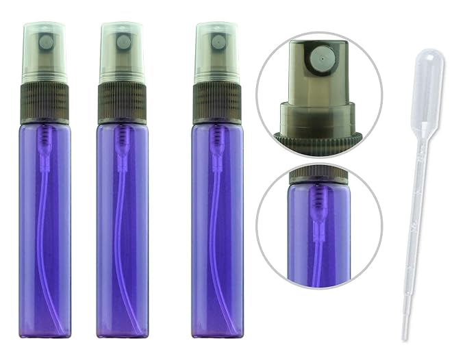 20 Pack Set 10ML Protable Refill Bulk Atomizer Spray Travel Perfume Bottle Hydrating Empty Bottle (Purple)