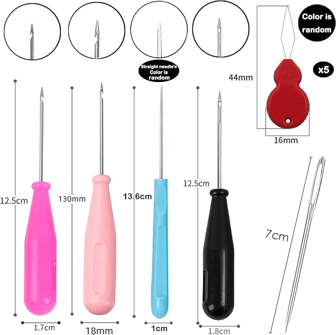 TYMKLMZG 10 PCS Candle Wick Inserting Tool for Molds Large-Eye Candle Wicking Needle Mold Punch Needle with Hook & Eye for Candle Making Colored Threader for Candle Wick of All Thicknesses