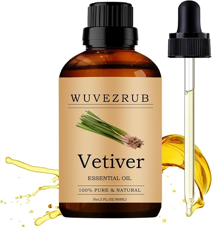 Vetiver Essential Oils 120ML, 100% Pure and Natural Essential Oil for Aromatherapy Diffuser - 4 Fl Oz/Vetiver