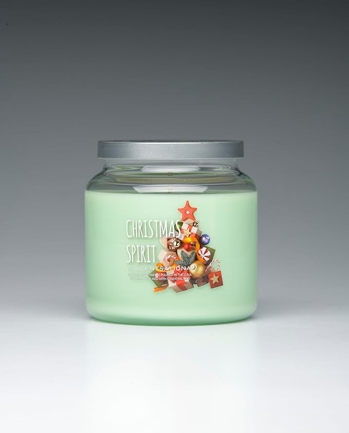 Scentsational Candles | Christmas Spirit (Sherwood Forest) Jar Candle | Luxury Scented Soy Jar Candle | Hand Poured in The USA | Highly Scented & Long Lasting | Small - 19 Oz.