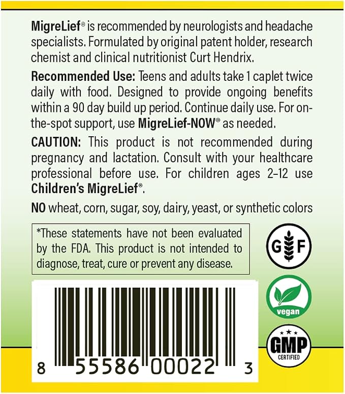 Nutritional Support & Comfort Kit for Migraine Sufferers - MigreLief Original Daily Triple Therapy Formula, Plus MigreLief Comfort Stick Essential Oils Roll-On (10ml) - 1 Month Supply.