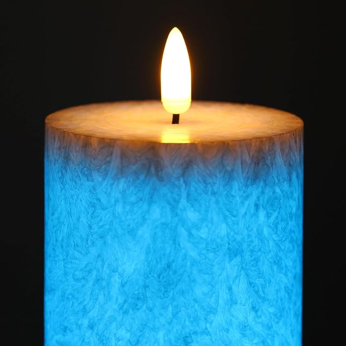 ANGELLOONG Color Changing Candles with Remote, Glass Flameless Candle for Room Decor, Set of 3 Battery Candles with Timer for Indoor Home Decor (Multicolor)
