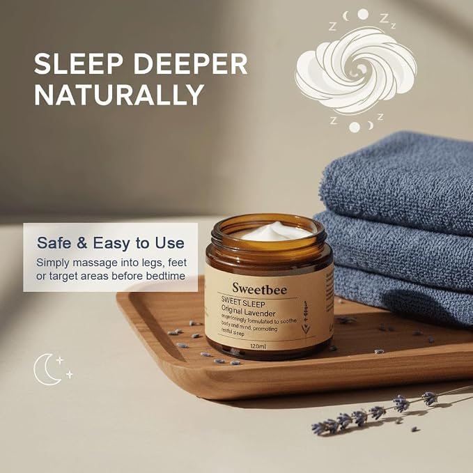 SweetBee Sleep Magnesium Butter,Soft Spring Magnesium Cream with Shea & Mango Butter, Arnica & Essential Oils, Nighttime Magnesium Lotion for Leg, Foot, Original Lavender 4oz