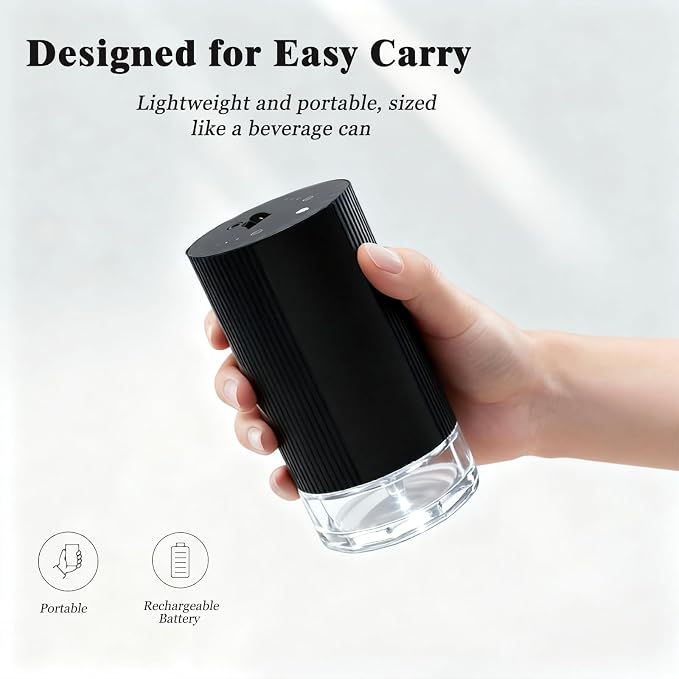 Waterless Essential Oil Car Diffuser with Color LED Voice Ambient Light,Mini and USB Cold Mist Aromatherapy Diffuser,Smart Control Sytem-60ml Capacity for Car,Travel,Home,Room,Office,Gift Ideal
