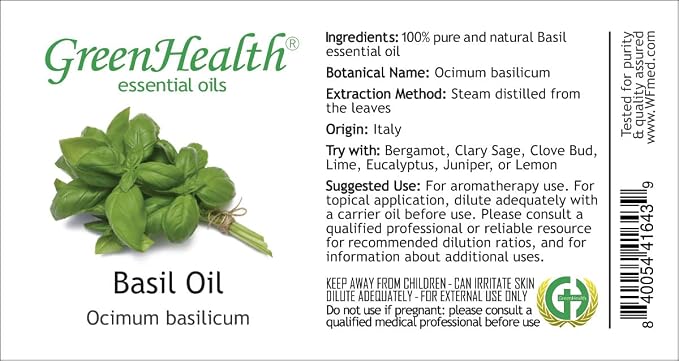 Basil Essential Oil - 1 Gallon - Plastic Jug - 100% Pure & Uncut - GreenHealth