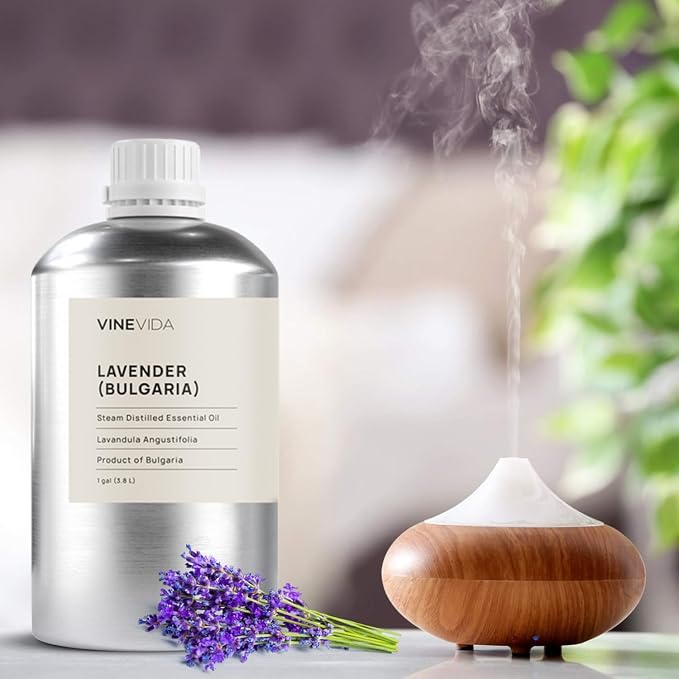 VINEVIDA Lavender Essential Oil - Gallon Lavender Oil Undiluted - Bulk Gallon Essential Oil for Soap Making & DIY Candle Scents - 8 lbs