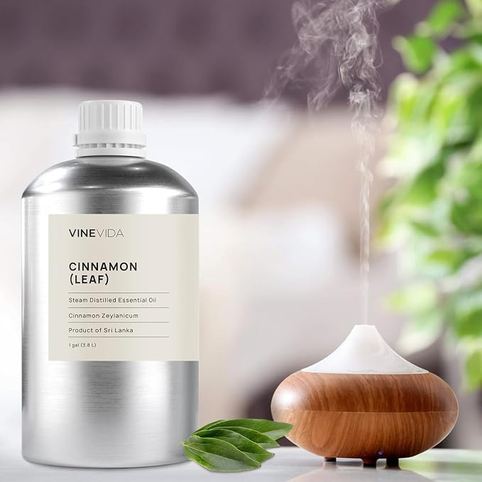 VINEVIDA Cinnamon Leaf Essential Oil - Gallon Cinnamon Oil Undiluted - Bulk Gallon Essential Oil for Soap Making Safe for Skin - DIY Candle Scents for Candlemaking Scents - 8 lbs Cinnamon Oil
