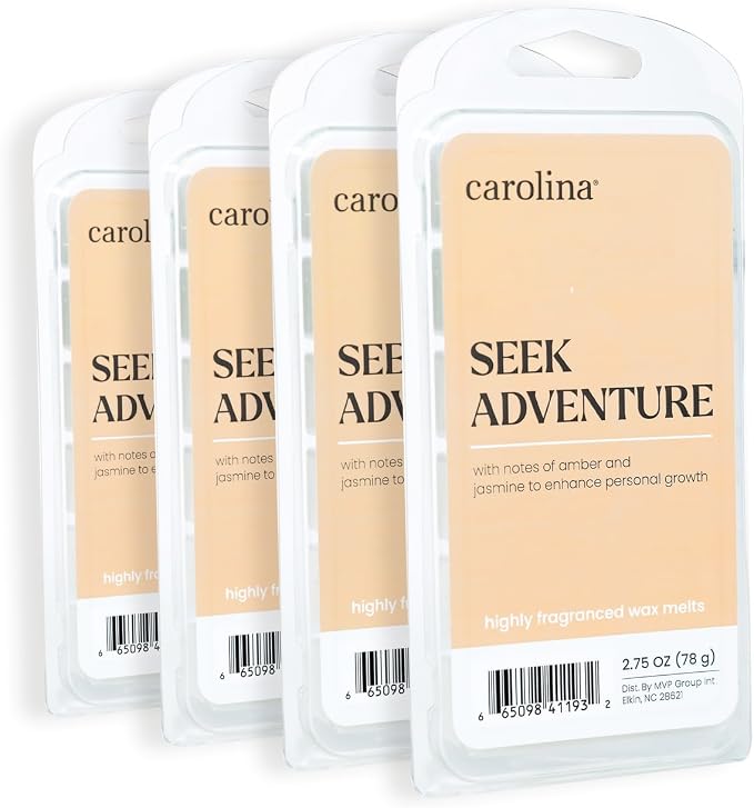 Carolina Seek Adventure Scented Wellness Wax Melts, Wax Melt Warmer Cubes, Long Lasting Scented Wax Warmer Cubes, 4 Pack, 6 Cubes Each - Made in The USA