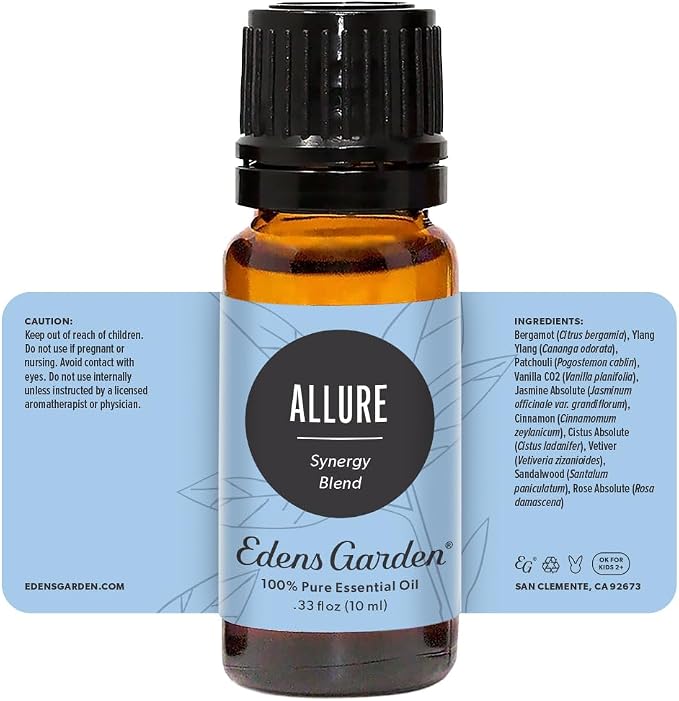 Edens Garden Allure Essential Oil Blend- 100% Pure Premium Grade, Undiluted, Natural, Therapeutic, Aromatherapy, The Best for Diffusing Candle, Laundry, Hair 10 ml (.33 fl oz)