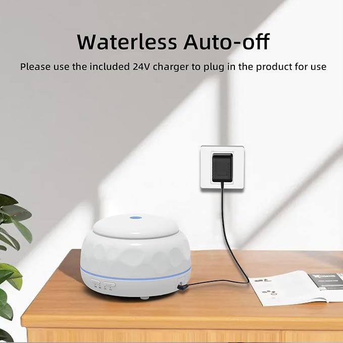 SPLITSKY 300ML Essential Oil Diffuser with 7-Color LED Light, Remote Control, Quiet 8-Hour Operation, Aromatherapy Diffuser for Small Rooms, Offices,Home(White), 300MLCGB