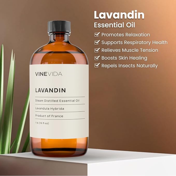 VINEVIDA Lavandin Essential Oil 16 oz - Undiluted, Pure, Vegan, and Sustainable