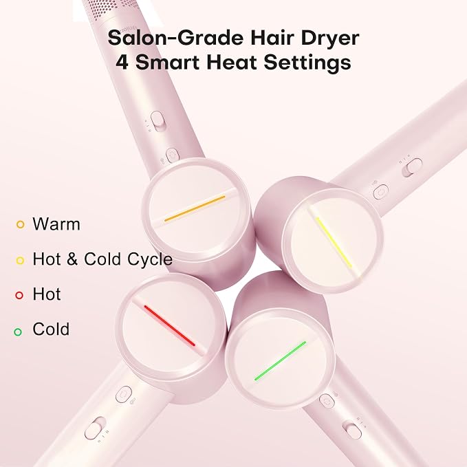 High Speed Hair Dryer, Ultra-Fast Drying, Ionic Blow Dryer with 110,000RPM Brushless Motor, Billion Plasma Ions Best in Frizz Control, Low Noise, Lightweight Design for All Hair Types