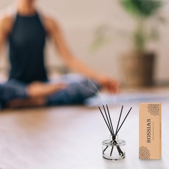 HOSSIAN Reed Diffuser Sticks - Reed diffusers-Reed Sticks -Diffuser Glass Bottles-Diffuser Refills- Natural Rattan Wood Replacement for Aroma Fragrance(7"*3.5mm Black)
