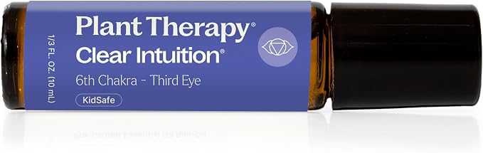 Plant Therapy Chakra 6 Clear Intuition Essential Oil Blend (Brow Chakra) Pre-Diluted Roll-On 10 mL (1/3 oz) 100% Pure