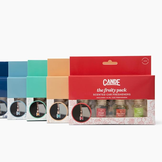 CE Craft Hanging Car Air Freshener – Fragrance Oil Diffuser with Essential Oils – Long-Lasting Aromatherapy Scents for Automobiles – 4 Pack, Clean