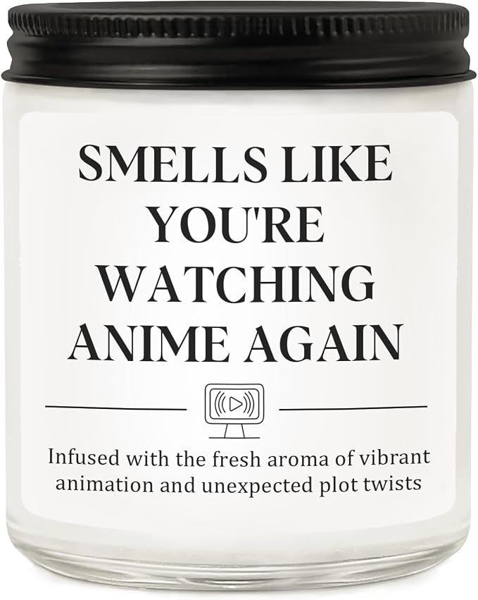 Anime Gifts for Men & Women - Funny Weeb Candle - Best Anime Lover Gifts for Teen Boys, Girls & Otaku - Cool Anime’s Gift for Husband, Boyfriend or Birthdays, Soy Wax Lavender Scented Candle