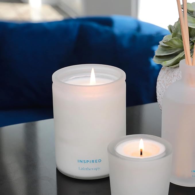 Lifetherapy Inspired Scented Soy Candle, 75-Hour Burn, 10 Oz | Natural soy wax scented candles for home with clean burn, jar candle design, and long lasting fragrance
