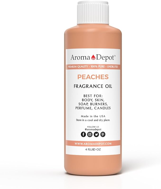 Aroma Depot Peach Type Perfume/Body Oil (7 Sizes) Our Interpretation, Premium Quality Uncut Fragrance Oil (4 Ounce Plastic Bottle (120ml))