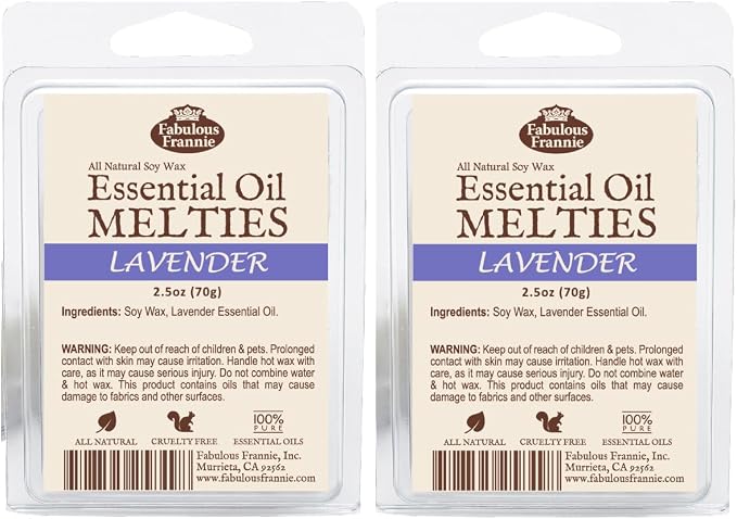 Fabulous Frannie Lavender Pure & Natural Soy Candle Meltie/Tart/Melts Made with Lavender Essential Oils 2.75oz (Pack of 2)
