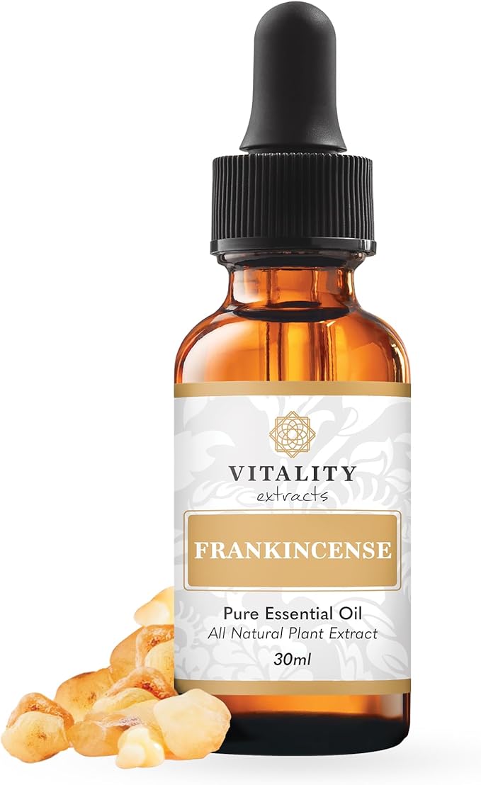 Vitality Extracts Frankincense Essential Oil (30ml) – 100% Pure Boswellia Serrata, Aromatherapy Oil for Relaxation & Calm, Skin Care Use, Warm Woody Scent for Diffuser, Massage & Yoga