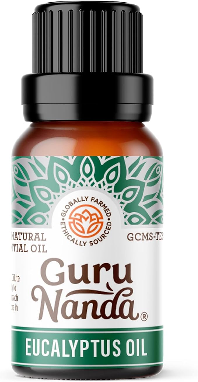 GuruNanda Eucalyptus Essential Oil -100% Pure, Natural and Undiluted Aromatherapy Oil for Diffusers - Aids in Congestion Relief - Perfect for Massages (0.5 Fl Oz)