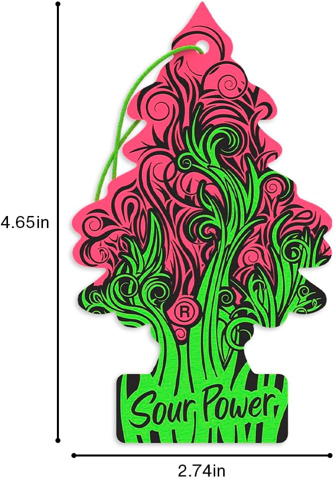 LITTLE TREES Car Air Freshener | Hanging Tree Provides Long Lasting Scent for Auto and Home | 24 Air Fresheners |Sour Power