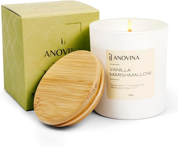 Vanilla Candle – Natural Soy Wax Scented Candle for Home, Long Lasting Vanilla Aroma, Cute Candles Gifts for Women for Birthday & Mother’s Day