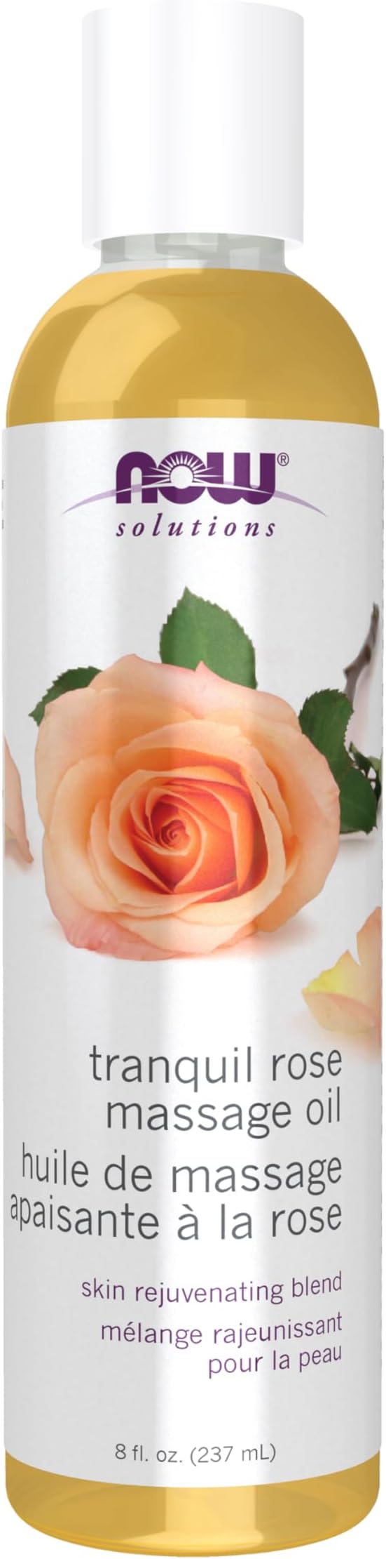 NOW Solutions, Tranquil Rose Massage Oil, Body Moisturizer for Dry Sensitive Skin, Promotes Healthy-Looking Skin, 8-Ounce
