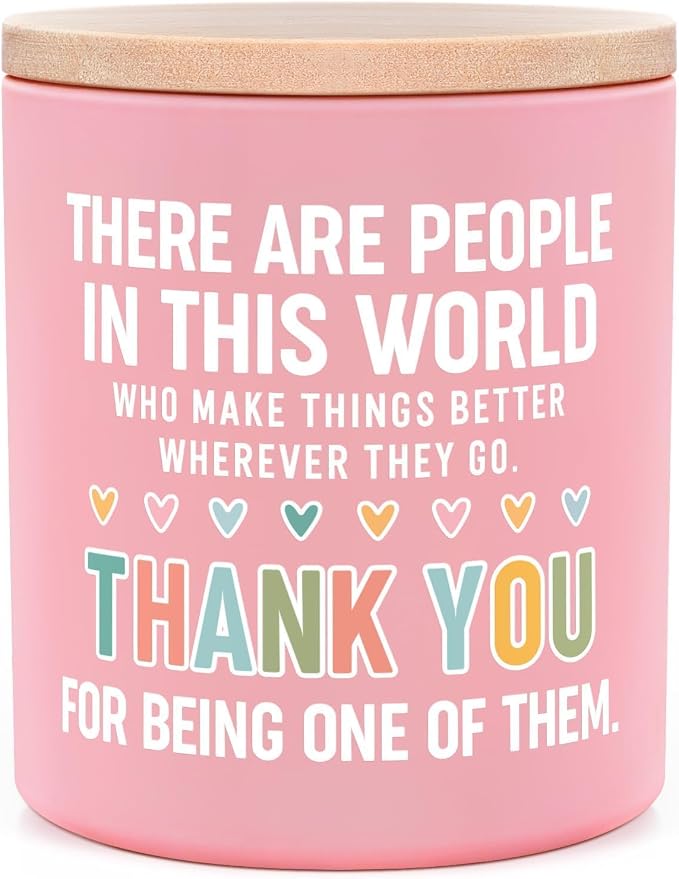 SteadStyle Thank You Gifts for Women - Inspirational Birthday Gifts for Coworkers Friend Teachers Nurses Boss Employees, Appreciation Gift Idea - Handmade Vanilla Lavender Natural Soy Wax Candle 10Oz