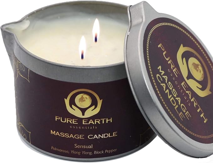 Sensual Massage Candle - Skin Moisturizing Massage Oil Candles - 6 oz.