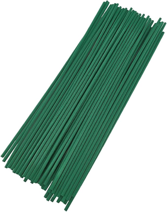 50PCS Dark Green Fiber Reed Diffuser Sticks 12 Inch Long 4mm Diameter Strong Absorption Refill Replacement Reeds for Diffuser Stick Essential Oil Scented Aroma Fragrance Rod for Home Office